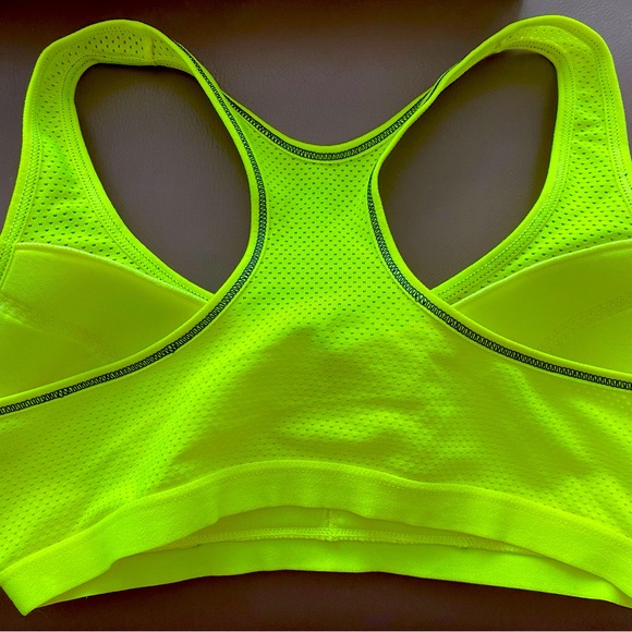 NWOT Danskin Now Womens Neon Yellow Sports Bra Size M - Picture 2 of 6